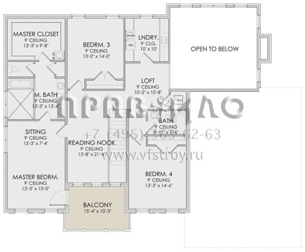 Проект двухэтажного дома с подвалом и гаражом на три машины в стиле Ранчо S5-373 (6422-00007)