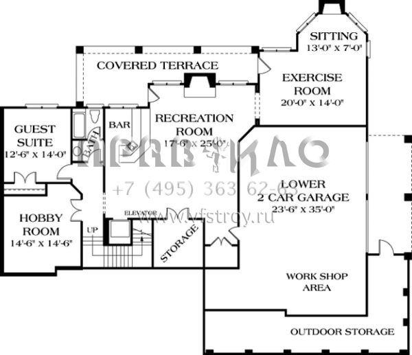 Проект двухэтажного дома с гаражом на три и более машин в современном стиле S5-601 (3323-00496)