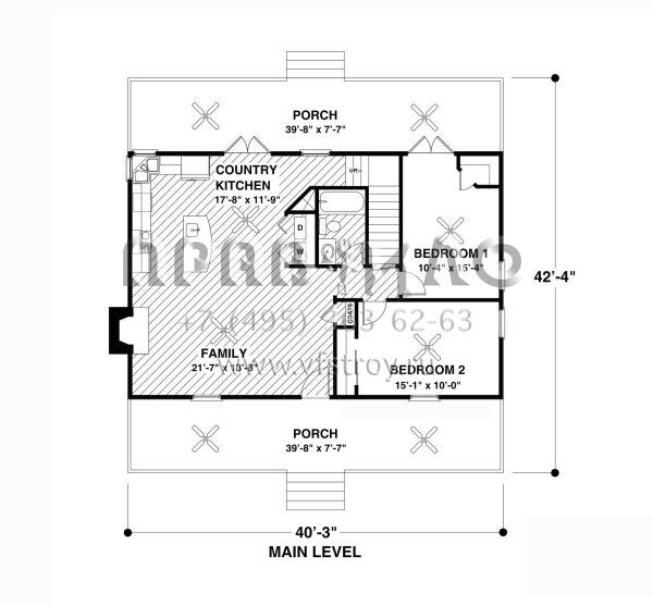 Проект двухэтажного дома без гаража в стиле Ранчо S5-264 (036-00272)