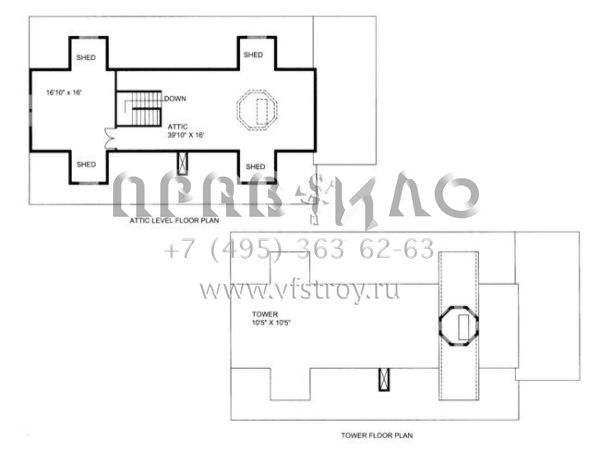 Проект двухэтажного дома без гаража в американском стиле S5-592 (039-00216)
