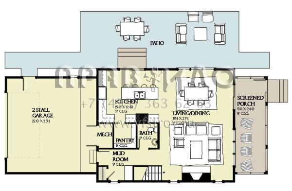 Проект двухэтажного дома с гаражом на две машины в современном стиле S5-186 (1637-00113)
