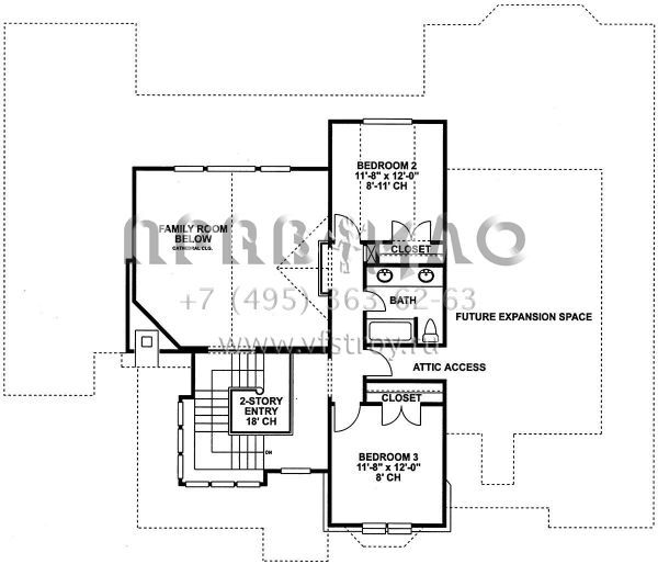 Проект двухэтажного дома с гаражом на три и более машин в стиле Ранчо S5-245 (402-00992)