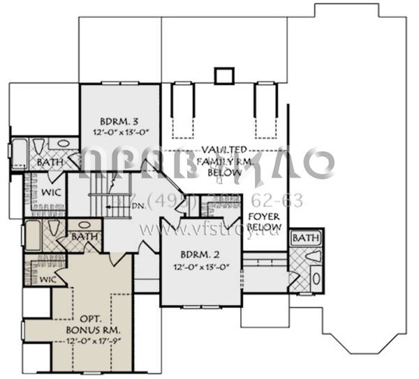 Проект двухэтажного дома с гаражом на две машины в стиле Ранчо S5-260 (8594-00079)