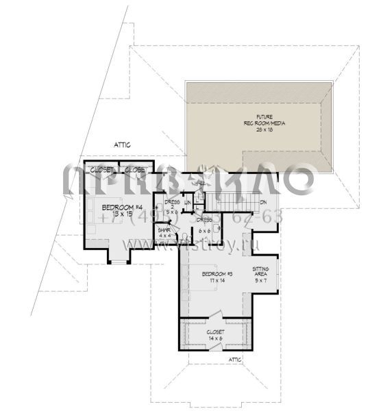 Проект двухэтажного дома с гаражом на три и более машин в английском стиле S5-336 (940-00160)