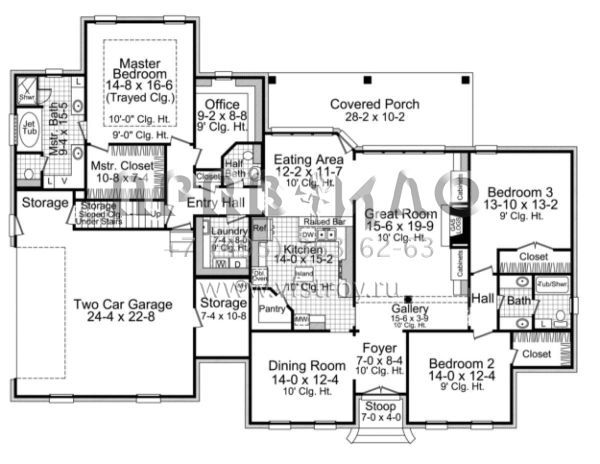 Проект двухэтажного дома с гаражом на две машины в английском стиле S5-265 (348-00161)