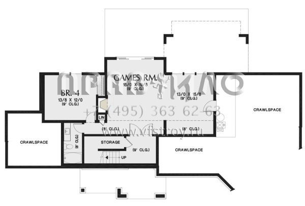 Проект одноэтажного дома без гаража в американском стиле S5-274 (2559-00829)