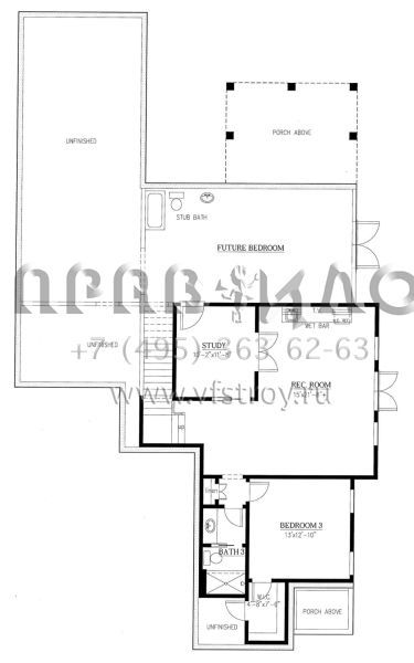 Проект дома с цокольным этажом и гаражом на две машины S5-302 (286-00079)