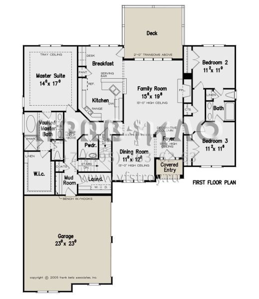 Проект одноэтажного дома с гаражом на две машины в стиле Ранчо S5-181 (8594-00119)