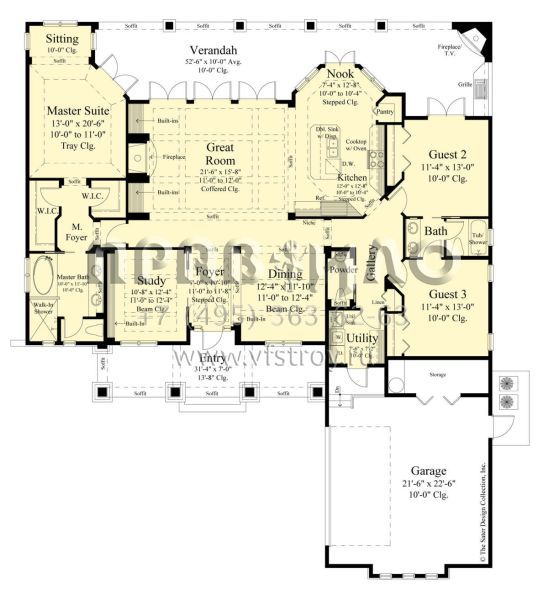 Проект одноэтажного дома с гаражом на две машины в американском стиле S5-209 (8436-00014)