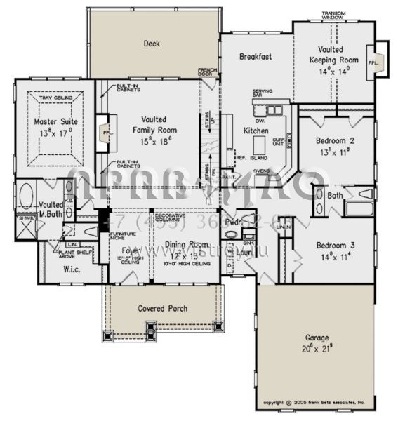 Проект одноэтажного дома с гаражом на две машины в стиле Ранчо S5-230 (8594-00283)