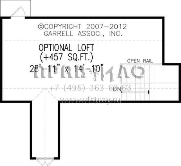 Проект одноэтажного дома с гаражом на одну машину в стиле Ранчо S5-210 (699-00041)