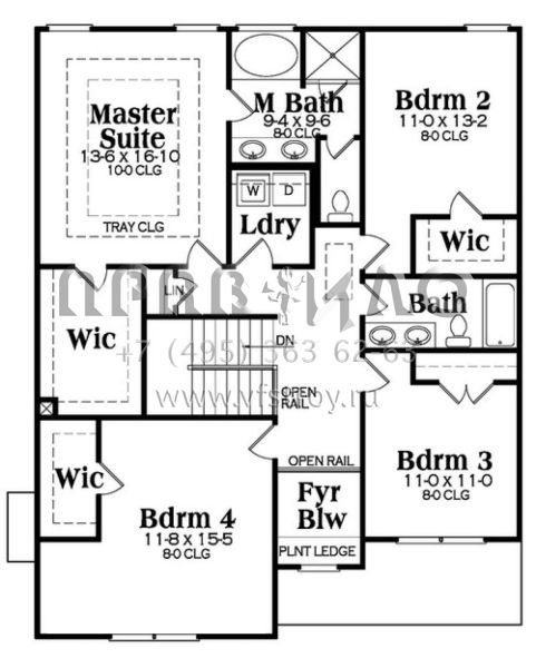 Проект двухэтажного дома с гаражом на две машины в стиле Ранчо S5-212 (009-00210)