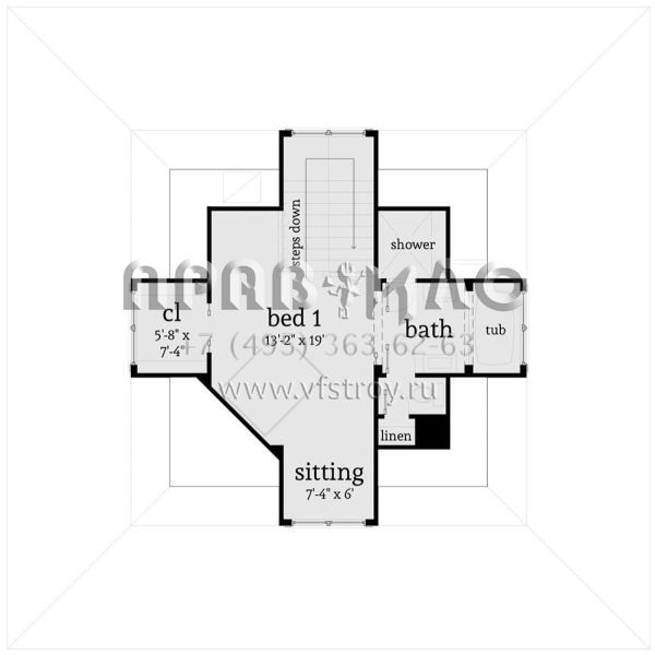 Проект двухэтажного дома без гаража в современном стиле S5-142 (028-00034)
