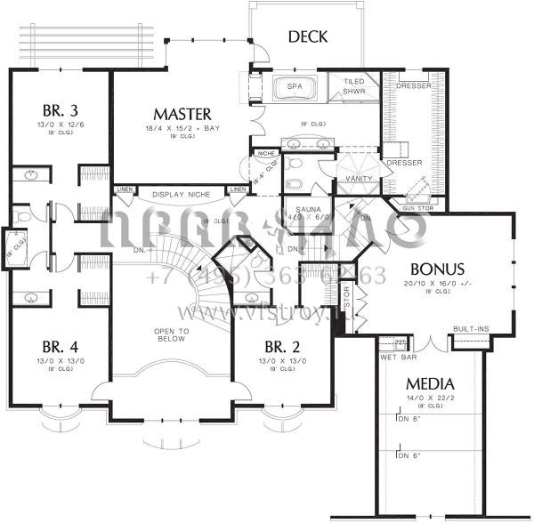 Проект двухэтажного дома с гаражом на три и более машин в современном стиле S5-479 (2559-00590)