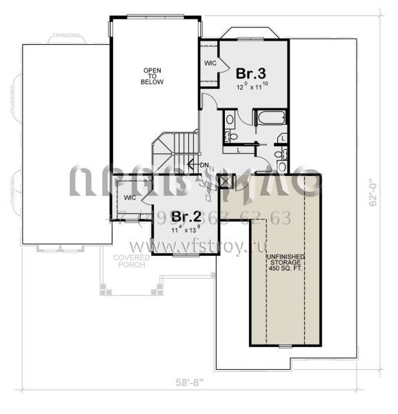 Проект двухэтажного дома с гаражом на три и более машин в американском стиле S5-230 (402-01780)