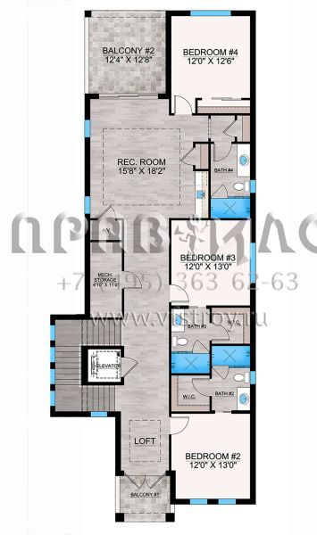 Проект двухэтажного дома с гаражом на три и более машин в прибрежном стиле S5-375 (207-00125)