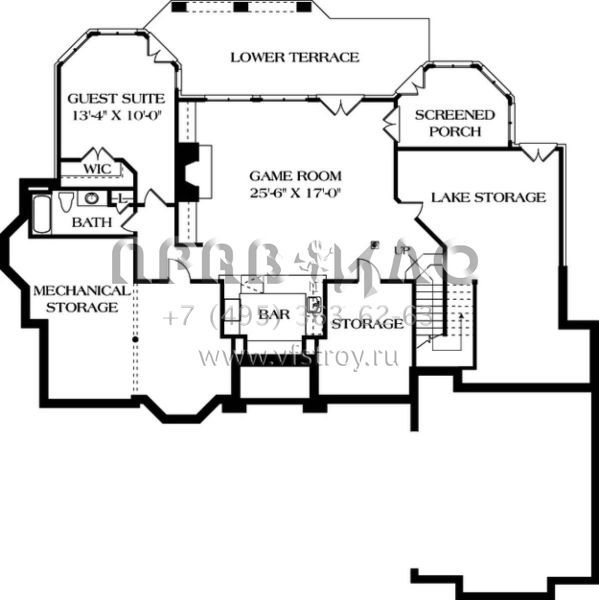 Проект двухэтажного дома с гаражом на две машины в стиле Ранчо S5-427 (3323-00324)