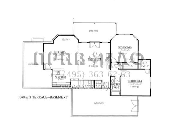 Проект одноэтажного дома с гаражом на три и более машин в стиле Ранчо S5-321 (286-00013)