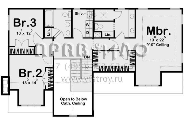 Проект двухэтажного дома с гаражом на две машины в английском стиле S5-207 (963-00661)