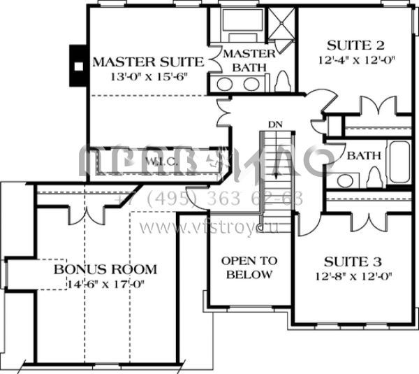 Проект двухэтажного дома с гаражом на две машины в стиле Ранчо S5-188 (3323-00070)