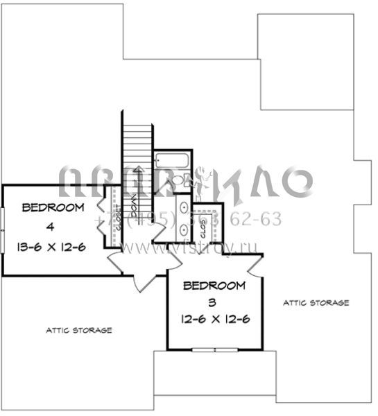 Проект двухэтажного дома с гаражом на две машины в американском стиле S5-213 (6082-00024)