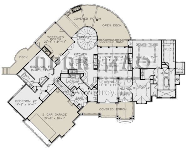 Проект одноэтажного дома с гаражом на две машины в современном стиле S5-291 (699-00333)