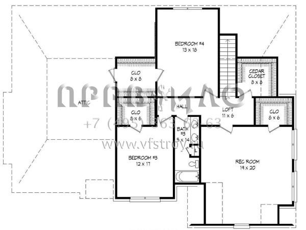 Проект двухэтажного дома с гаражом на две машины в английском стиле S5-304 (940-00112)