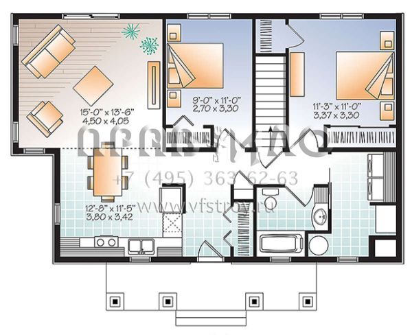 Проект одноэтажного дома без гаража в современном стиле S5-94 (034-01090)