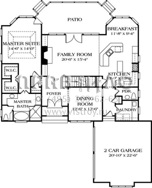Проект двухэтажного дома с гаражом на две машины в современном стиле S5-227 (3323-00115)