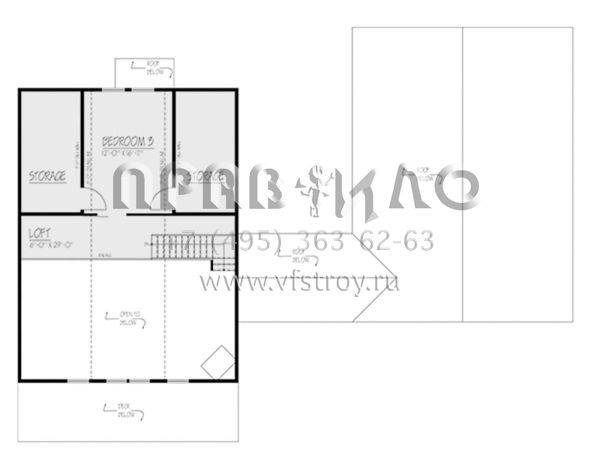 Проект двухэтажного дома с гаражом на три и более машин в стиле Ранчо S5-255 (1754-00034)