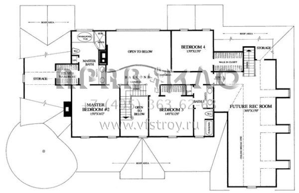 Проект двухэтажного дома с гаражом на три и более машин в стиле Ранчо S5-346 (7922-00194)