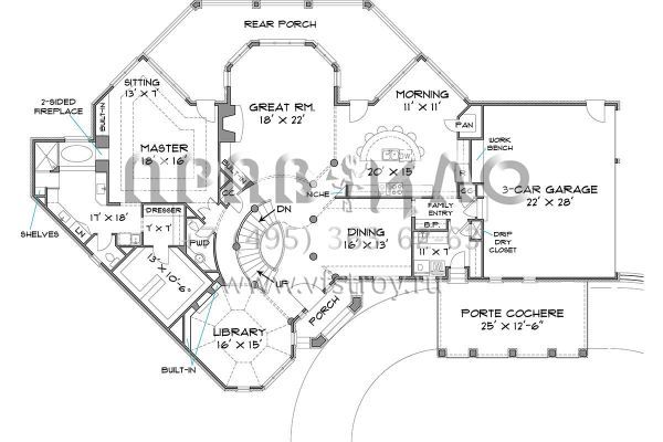 Проект двухэтажного дома с гаражом на три и более машин в английском стиле S5-363 (4195-00014)