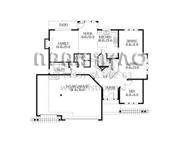 Проект двухэтажного дома с гаражом на три и более машин в скандинавском стиле S5-234 (341-00057)