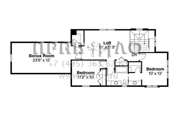 Проект двухэтажного дома с гаражом на две машины в стиле Ранчо S5-157 (035-00792)