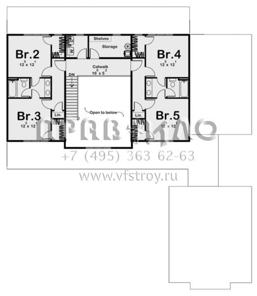 Проект двухэтажного дома с гаражом на две машины в современном стиле S5-314 (963-00674)