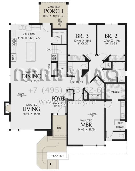 Проект одноэтажного дома с гаражом на две машины в современном стиле S5-191 (2559-01008)