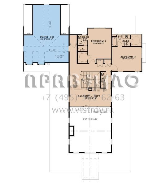 Проект двухэтажного дома с гаражом на три и более машин в стиле Ранчо S5-346 (8318-00347)