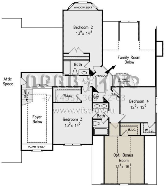 Проект двухэтажного дома с гаражом на три и более машин в стиле Ранчо S5-331 (8594-00272)