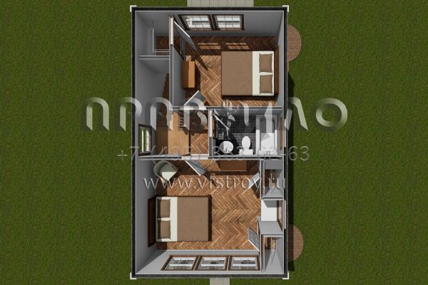 Проект двухэтажного дома без гаража в современном стиле S5-83 (4848-00404)