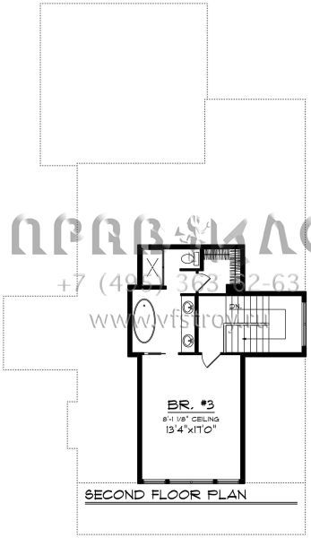 Проект двухэтажного дома с гаражом на две машины в стиле Ранчо S5-188 (1020-00029)