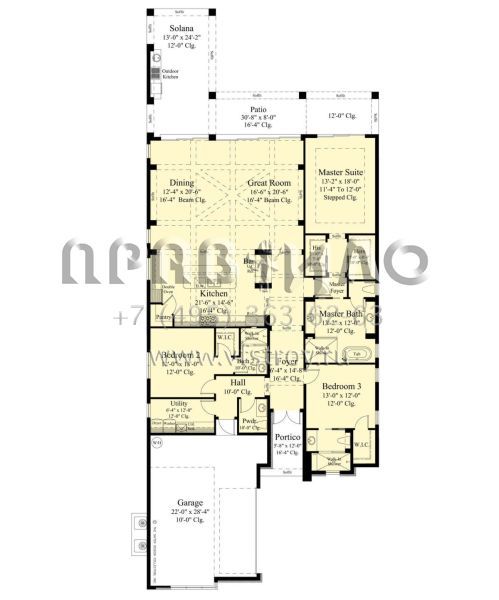 Проект одноэтажного дома с гаражом на две машины в современном стиле S5-236 (8436-00128)