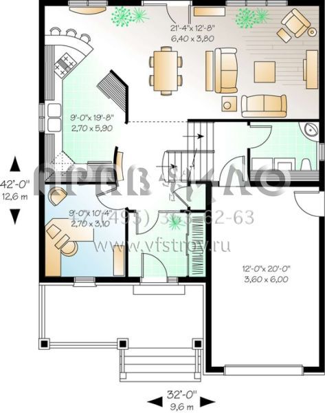 Проект двухэтажного дома с гаражом на одну машину в английском стиле S5-157 (034-00709)