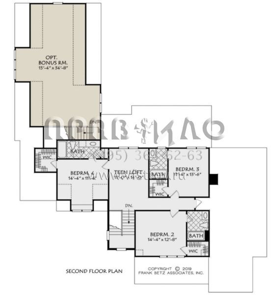Проект двухэтажного дома с гаражом на три и более машин в стиле Ранчо S5-291 (8594-00316)