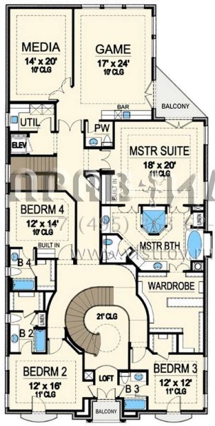 Проект двухэтажного дома с гаражом на три и более машин в английском стиле S5-535 (5445-00209)