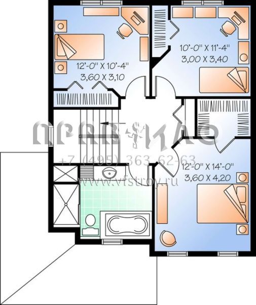 Проект двухэтажного дома без гаража в стиле Ранчо S5-154 (034-00995)