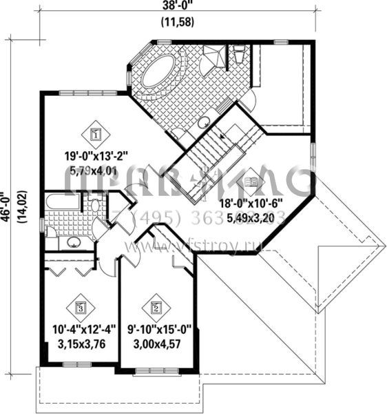 Проект двухэтажного дома с гаражом на две машины в английском стиле S5-249 (6146-00167)