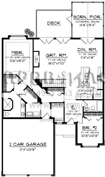 Проект одноэтажного дома с гаражом на две машины в английском стиле S5-151 (1020-00137)