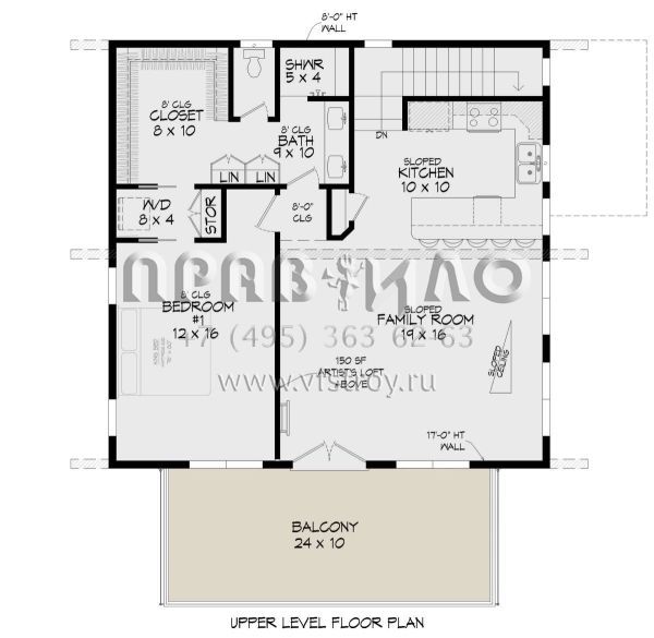Проект двухэтажного дома без гаража в современном стиле S5-203 (940-00872)