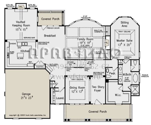 Проект двухэтажного дома с гаражом на две машины в стиле Ранчо S5-310 (8594-00326)