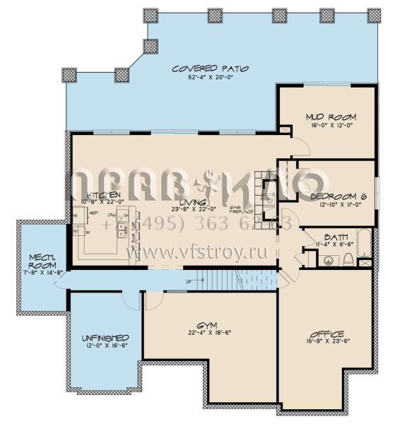 Проект двухэтажного дома с гаражом на три и более машин в американском стиле S5-585 (8318-00120)